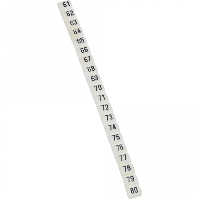 Маркер LEGRAND CAB 3 для клемм и кабелей 0,5-1,5мм² чёрные цифры на белом фоне цифры 61-80 038153