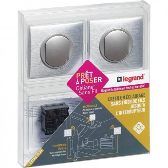 Комплект LEGRAND Celiane для создания схемы радио управления освещением с двух мест алюминий Комплект LEGRAND Celiane для создания схемы радио управления освещением с двух мест алюминий