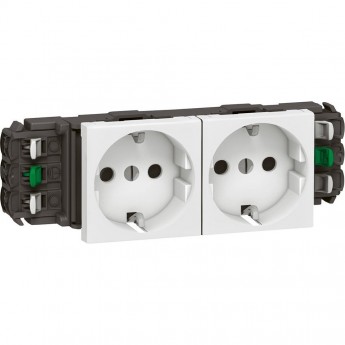 Розетка LEGRAND 2 x 2К+3 Mosaic для установки в кабель-канале автоматические клеммы стандартная белый Розетка LEGRAND 2 x 2К+3 Mosaic для установки в кабель-канале автоматические клеммы стандартная белый