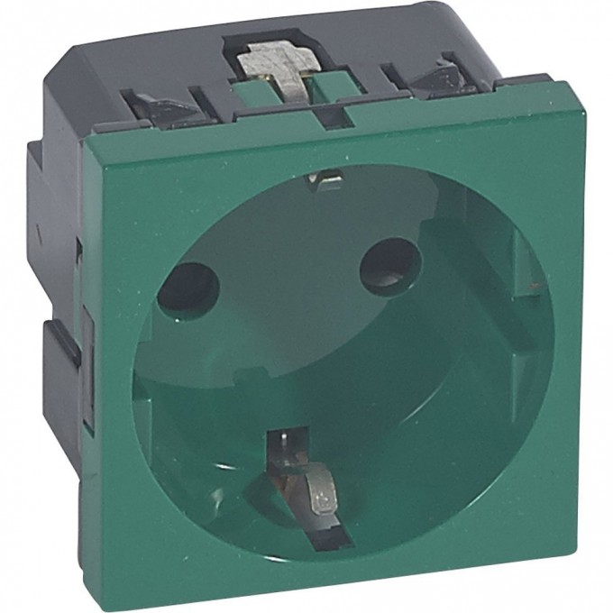 Розетка LEGRAND 2К+3 Программа Mosaic немецкий стандарт 2 модуля зеленая 077216