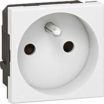 Розетка LEGRAND 2К+З правая Программа Mosaic 2 модуля белая