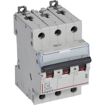 Автоматический выключатель LEGRAND DX³-E 6000 6 кА тип C 3П 230/400 В 16А 3 модуля белый Автоматический выключатель LEGRAND DX³-E 6000 6 кА тип C 3П 230/400 В 16А 3 модуля белый