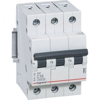 Автоматический выключатель LEGRAND RX3 4,5кА 10А 3П тип C белый Автоматический выключатель LEGRAND RX3 4,5кА 10А 3П тип C белый