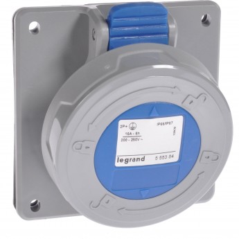 Встраиваемая розетка LEGRAND P17 Tempra Pro IP 66/67 200/250 В 16 A 2К+З Встраиваемая розетка LEGRAND P17 Tempra Pro IP 66/67 200/250 В 16 A 2К+З