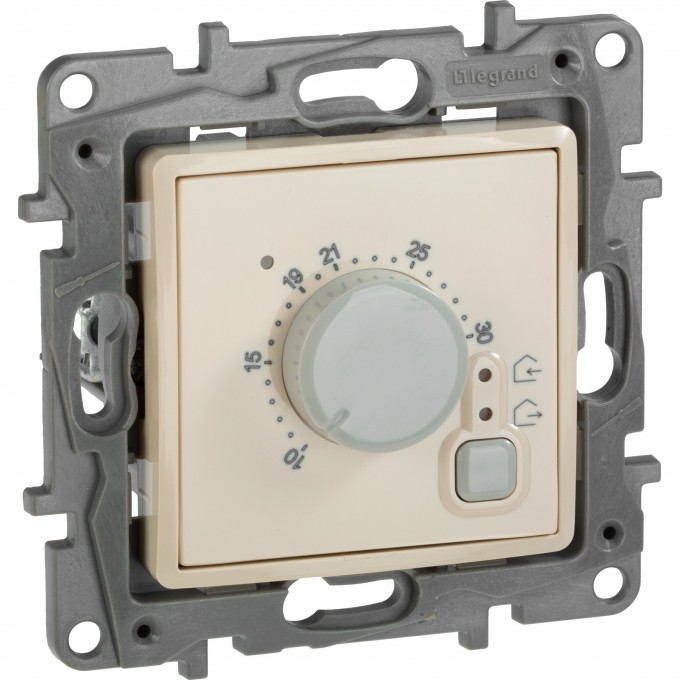 Термостат LEGRAND с внешним датчиком для тёплых полов Etika слоновая кость 672330