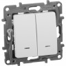 Выключатель LEGRAND Etika двухклавишный с подсветкой 10 A 250 В белый 672204