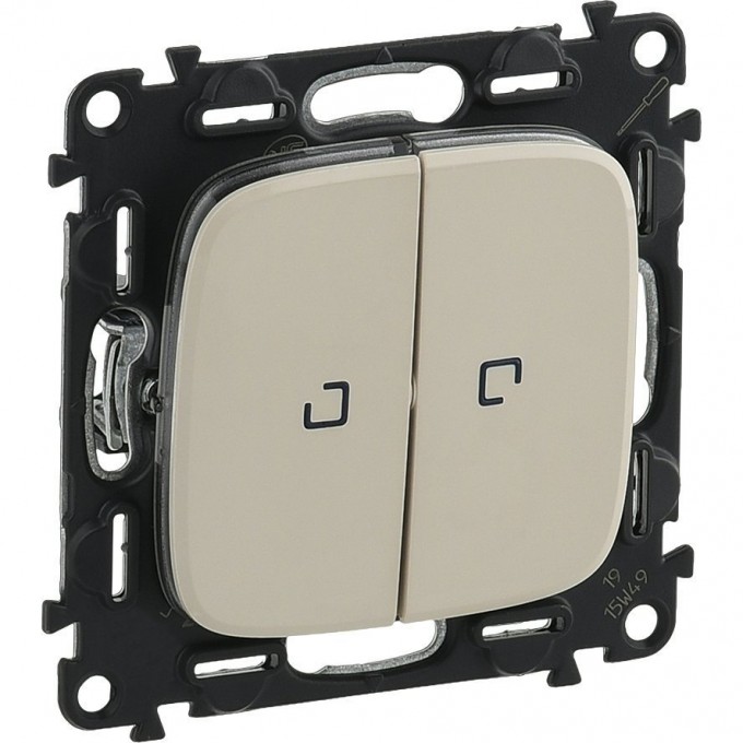 Переключатель LEGRAND Valena ALLURE двухклавишный 10АХ 250В с подсветкой с лицевой панелью слоновая кость 752809