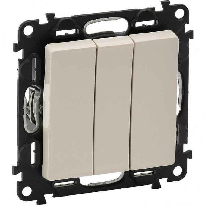 Выключатель LEGRAND Valena LIFE трехклавишный 10АХ 250В с лицевой панелью винтовые зажимы слоновая кость 752503