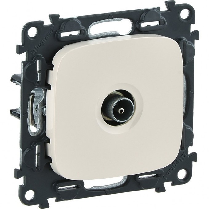 Розетка LEGRAND Valena ALLURE ТВ c топологией "звезда" 0-2400 МГц с лицевой панелью слоновая кость 753851