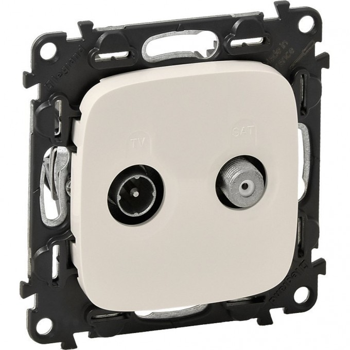 Розетка LEGRAND Valena ALLURE TV-SAT двухкабельная с лицевой панелью слоновая кость 753858