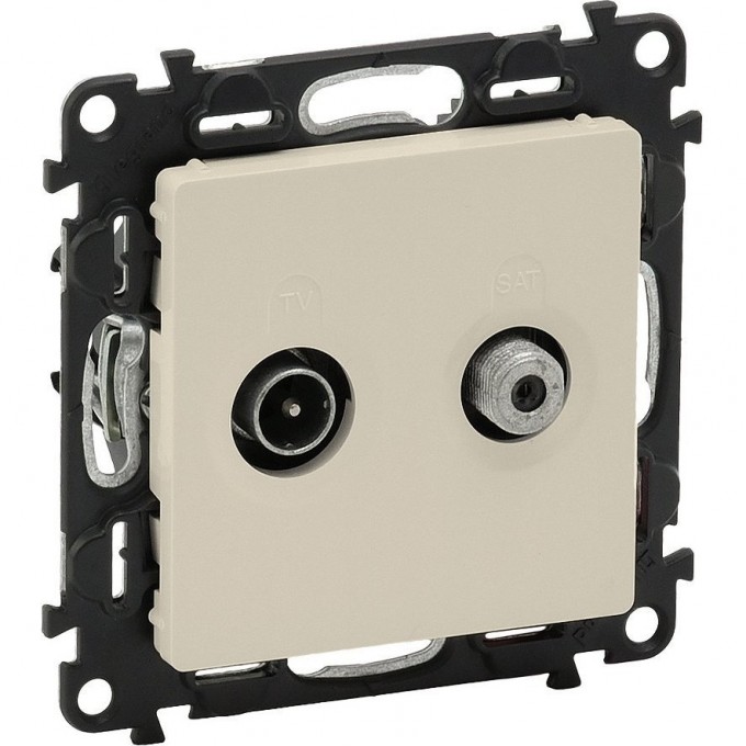 Розетка LEGRAND Valena LIFE TV-SAT "звезда" 5-862МГц/950-2400 МГц с лицевой панелью слоновая кость 753564