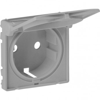 Лицевая панель LEGRAND Valena LIFE для розетки 2К+З c крышкой алюминий