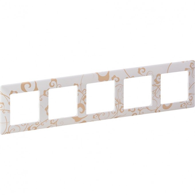 Рамка LEGRAND Valena LIFE "Ампир белый", 5-постовая универсальная, кремово-бежевая 754105