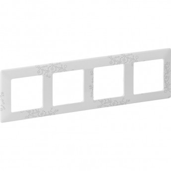 Рамка LEGRAND Valena LIFE "Эл Грей", 4-постовая универсальная, белый Рамка LEGRAND Valena LIFE "Эл Грей", 4-постовая универсальная, белый