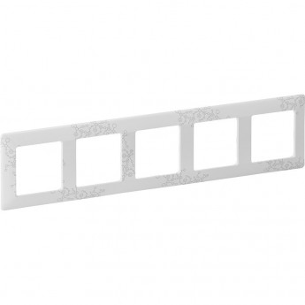 Рамка LEGRAND Valena LIFE "Эл Грей", 5-постовая универсальная, белый Рамка LEGRAND Valena LIFE "Эл Грей", 5-постовая универсальная, белый
