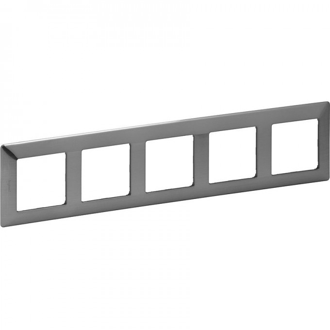 Рамка LEGRAND Valena LIFE "Сталь", 5-постовая универсальная, нержавеющая сталь 754155