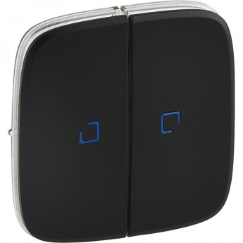 Лицевая панель LEGRAND Valena ALLURE для выключателя двухклавишного с подсветкой антрацит Лицевая панель LEGRAND Valena ALLURE для выключателя двухклавишного с подсветкой антрацит