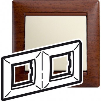 Рамка LEGRAND Valena 2 поста тонированное дерево Рамка LEGRAND Valena 2 поста тонированное дерево