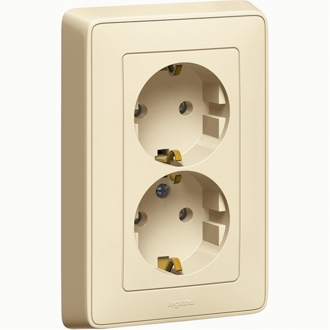 Розетка LEGRAND Cariva 2х2К+3 немецкий стандарт 16 А 250 В слоновая кость 773727