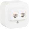 Розетка LEGRAND двойная 2 x RJ45 категория 5e UTP Quteo IP 20 белый 782228