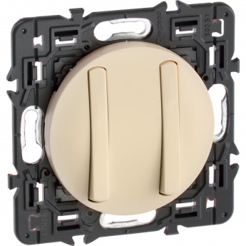 Выключатель LEGRAND Celiane двухклавишный 1-полюсный с тонкими клавишами слоновая кость Выключатель LEGRAND Celiane двухклавишный 1-полюсный с тонкими клавишами слоновая кость