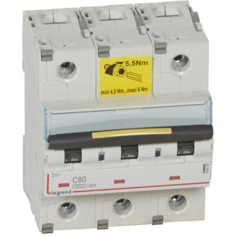 Автоматический выключатель LEGRAND DX3 16кА 80А 3П тип C белый Автоматический выключатель LEGRAND DX3 16кА 80А 3П тип C белый