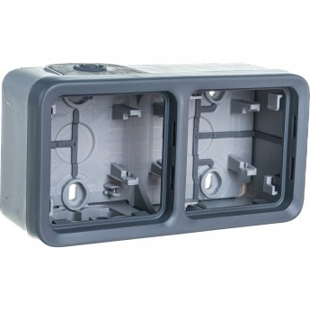 Коробка LEGRAND PLEXO 2 поста, гориз., серый