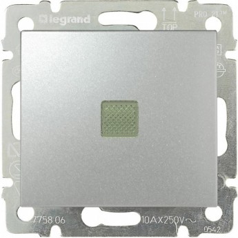 Переключатель LEGRAND Valena промежуточный с подсветкой 10 A 250 В алюминий Переключатель LEGRAND Valena промежуточный с подсветкой 10 A 250 В алюминий
