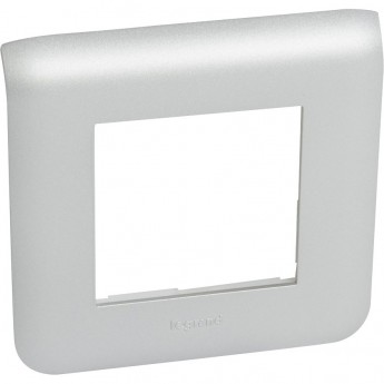 Рамка 2 модуля LEGRAND Mosaic, алюминий Рамка 2 модуля LEGRAND Mosaic, алюминий