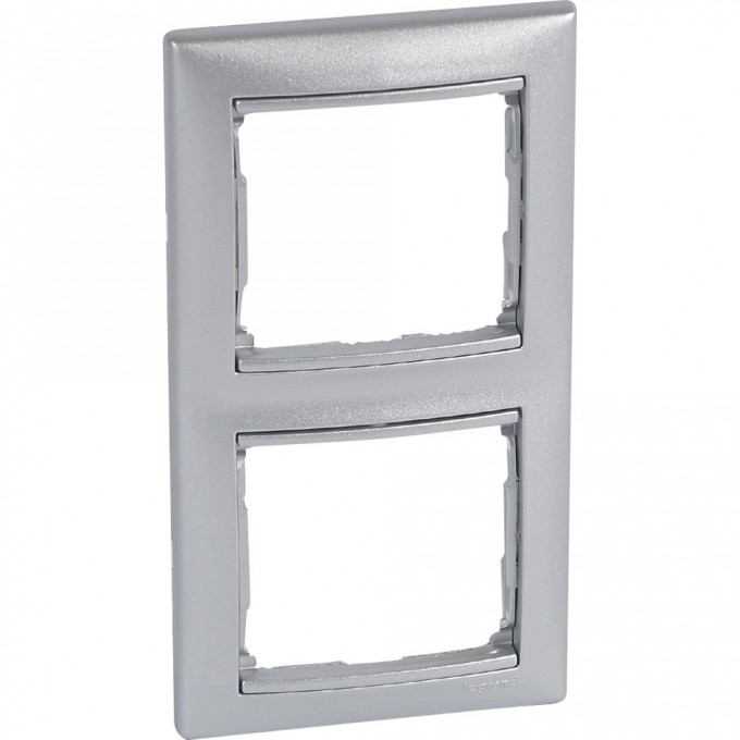 Рамка LEGRAND VALENA 2 поста вертикальная алюминий 770156