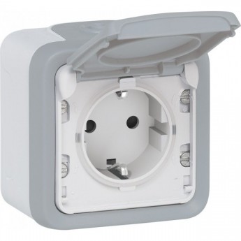 Розетка LEGRAND Plexo с заземлением 16 A, с винтовыми зажимами, IP55, серый Розетка LEGRAND Plexo с заземлением 16 A, с винтовыми зажимами, IP55, серый