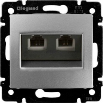Телефонная розетка LEGRAND Valena RJ11 4 контакта 2 выхода алюминий Телефонная розетка LEGRAND Valena RJ11 4 контакта 2 выхода алюминий