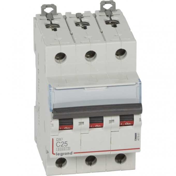 Выключатель автоматический LEGRAND трехполюсный 25А C DX3 6кА/10кА 407861