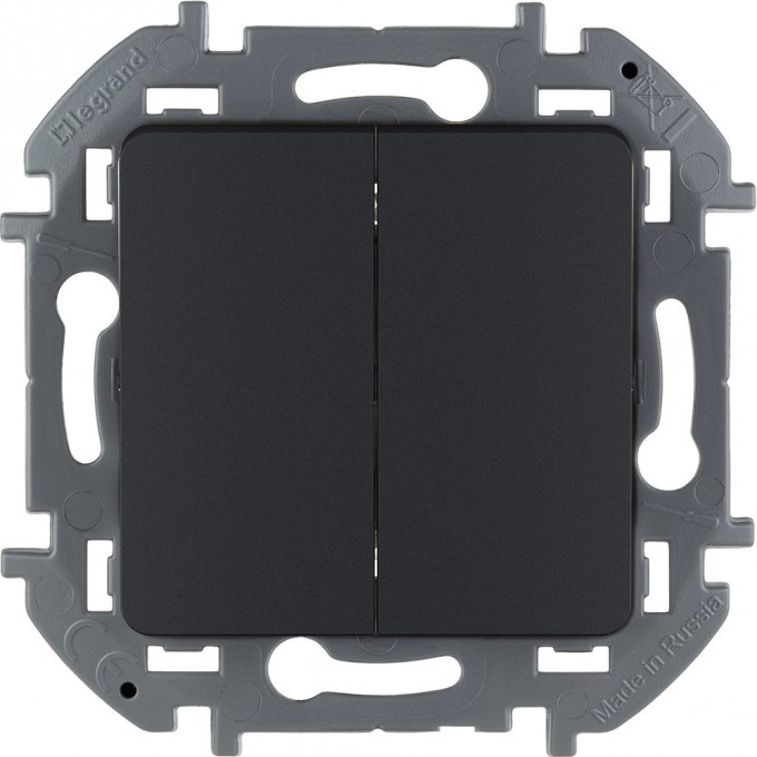 Выключатель двухклавишный LEGRAND INSPIRIA 10 AX 250 В антрацит 673623