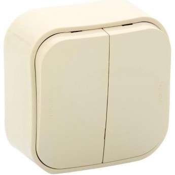 Выключатель LEGRAND двухклавишный 10 A 250 B Quteo IP 20 Слоновая кость Выключатель LEGRAND двухклавишный 10 A 250 B Quteo IP 20 Слоновая кость