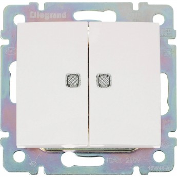 Переключатель на два направления LEGRAND Valena двухклавишный с подсветкой 10 A 250 В белый Переключатель на два направления LEGRAND Valena двухклавишный с подсветкой 10 A 250 В белый