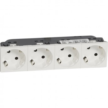 Розетка LEGRAND Mosaic 4Х2К+З под углом 45°, белый