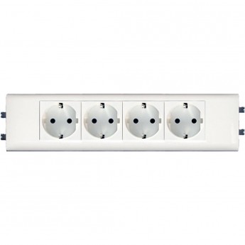 Розетка LEGRAND Mosaic DLP для крышки 65мм немецкий стандарт 4X2К+З б/заж., белый